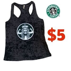 $5 ADD ON ITEM Starbucks womans gray strong arms tank top size XL